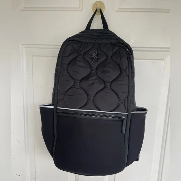 Kyodan Unisex Black Quilted Reflective Logo Laptop Backpack Excellent Condition Kyodan backpack Black Reflective Backpack | Mercari main image 2